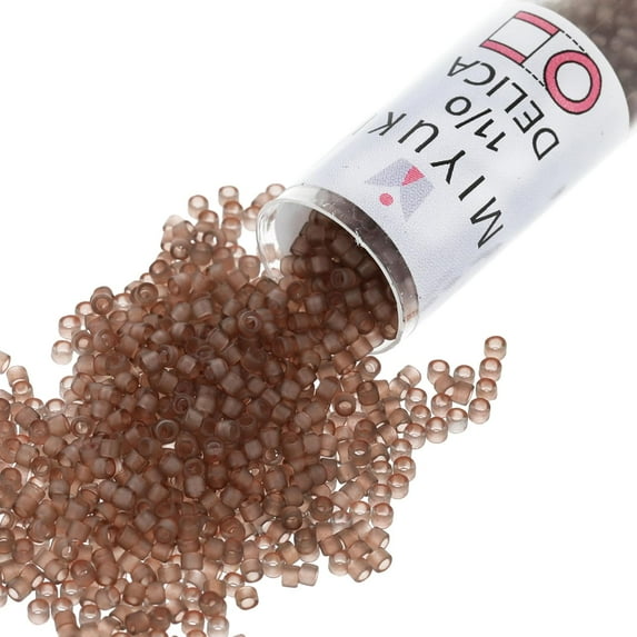 Miyuki Delica Seed Beads – Size 11/0 (1.6 mm), DB0772, Dyed Matte Transparent Beige, 7.2 g, Approx. 1440 Beads