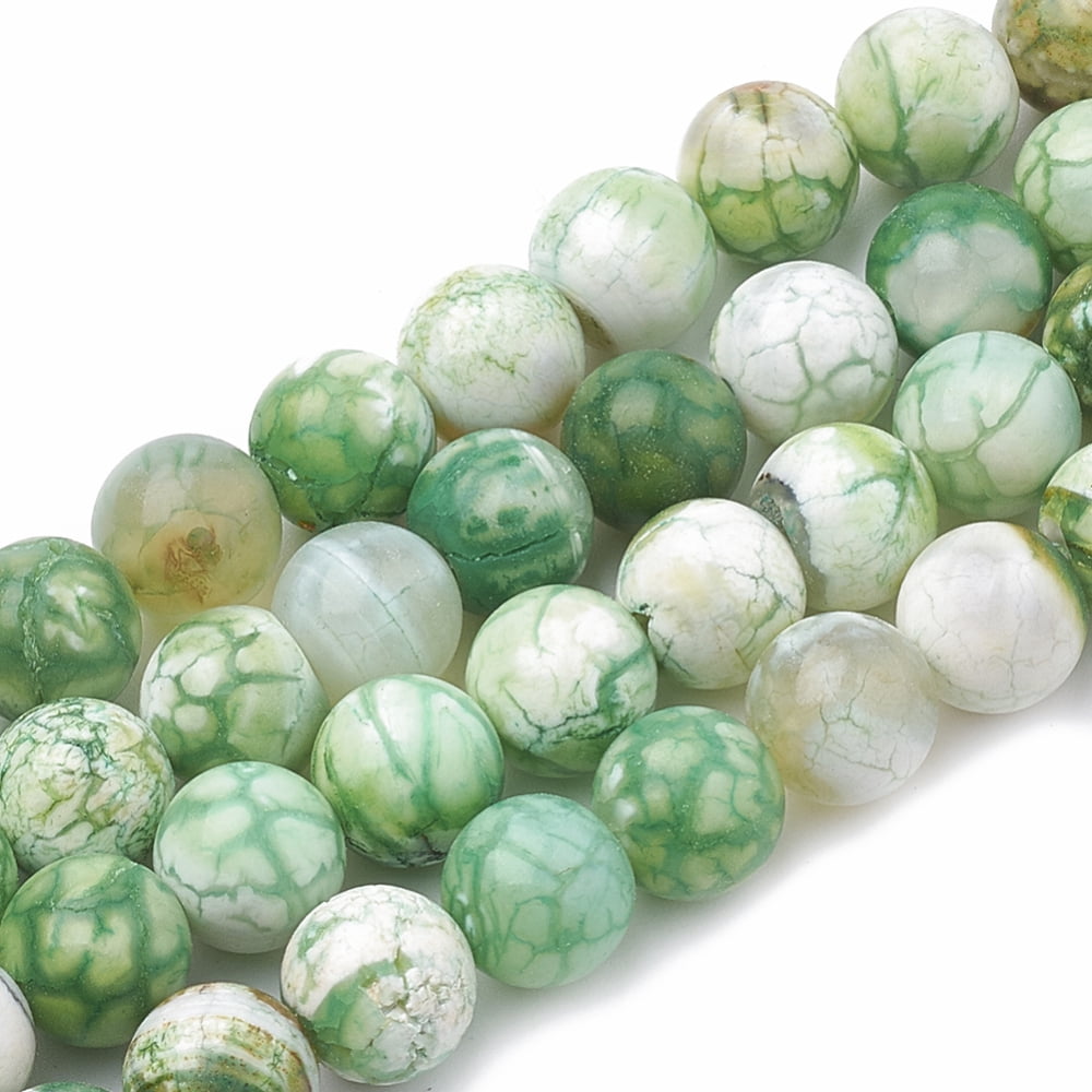 Dyed Natural Agate Beads Strands Round Lime Green 8~8.5mm Hole: 1mm 48pcs/strand 15.1 inch