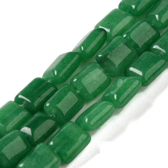Dyed Natural Malaysia Jade Beads Strands Rectangle Green 8~9x6.5~7x4mm Hole: 0.8mm about 45pcs/strand 15.16 inch(38.5cm) Malaysia Jade