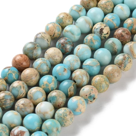 Dyed Natural Regalite/Imperial Jasper/Sea Sediment Jasper Beads Strands Round Pale Turquoise 8mm Hole: 1.2mm about 23pcs/strand 7.64''(19.4cm) DIY