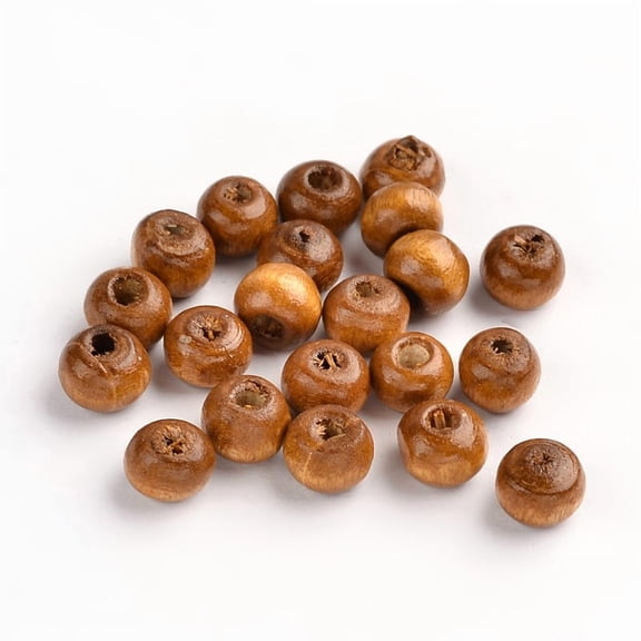 Dyed Natural Wood Beads Round Nice for s Day Gift Making Lead Free Coffee Size: about 6~7mm in diameter hole: 1.5mm