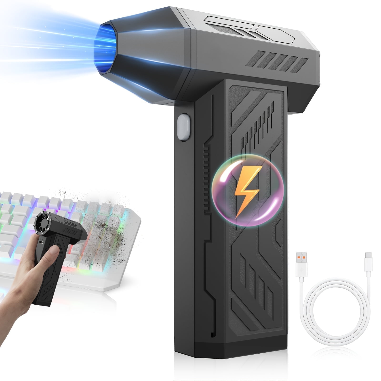 Dyeetic Electric Air Duster Cordless, 4-Gear Adjustable 110000RPM High ...