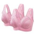 thumbnail image 1 of Dyegold 2PC Bras Women Weekly Deals Wirefree Casual Stretch Solid Bralettes Ladies Comfort Seamless Plus Size Bras Full Coverage Wireless Underwear Everyday Wear Bralette Front-Close Bra Sports Bra, 1 of 4