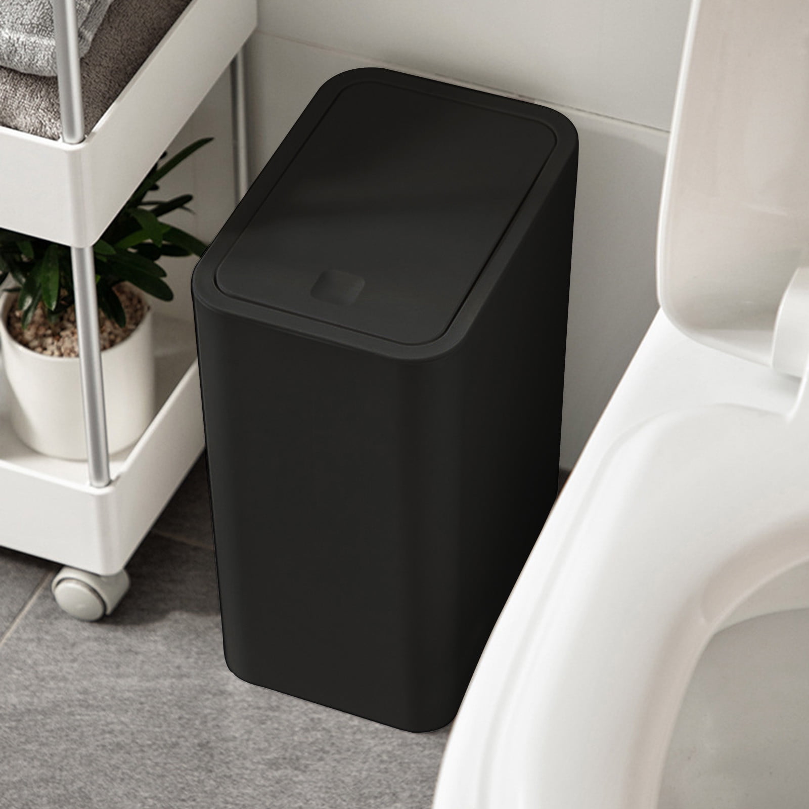 Clearance Items！Dyegold 3.18 Gallon Black Wastebasket,Small Wastebasket With Press Lid;Trash Bin ...