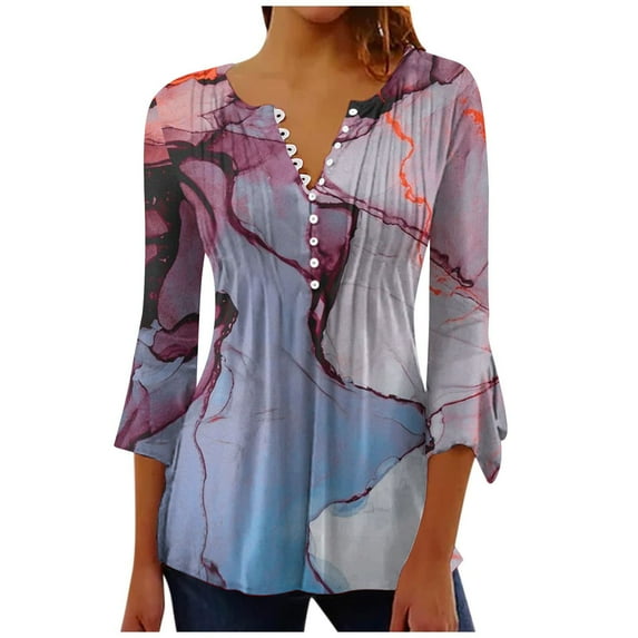 Dyegold 3/4 Sleeve Tops For Women Summer Ladies Elbow Sleeve Tops Women Knit Tops For Women Summer Y2K Clothes Plus Size Trendy Tunic Tops Dressy Blouses Free Shipping