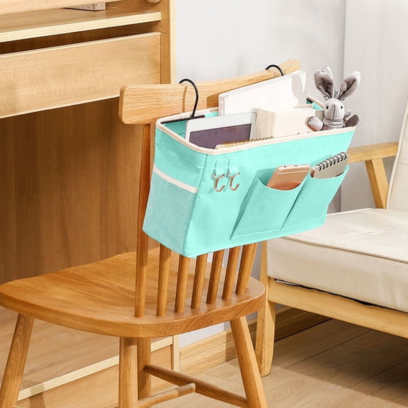 Dyegold Bedside Storage Caddy 36x19.5cm Hanging Organizer with Pockets for Dorm Bunk Bed Books Phones Tablets Small Items