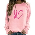 thumbnail image 1 of Dyegold Cancer Awareness Clothing Women My Orders Ladies Ribbon Shirts Teen Girls Graphic Trendy Casual Tops Crewneck Breast Cancer Survivor Winter Hoodie Loose Pullover Sweatshirt Pink Sweater, 1 of 2