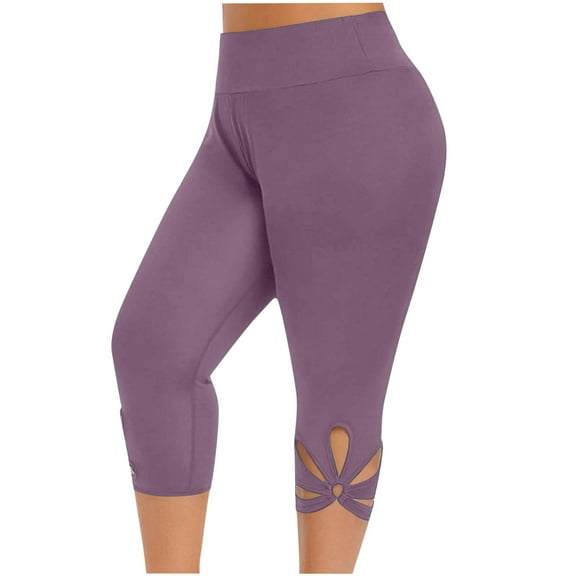 Dyegold Capri Leggings For Women Plus Size High Waist Yoga Workout Summer Pants Casual Stretch Tummy Control Cropped Capris