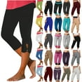 thumbnail image 1 of Dyegold Capris for Women Casual Summer Fashion Lightweight Stretch Skimmer Pants Drawstring Capri Pant Plus Size Activewear, 1 of 6
