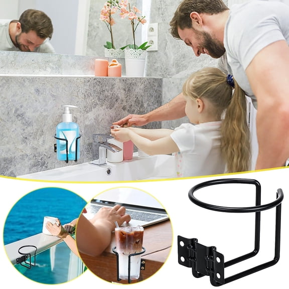 Dyegold Car Van Folding Cup Holder Drink Rack for Vehicle Marine RV Mountable Sturdy Plastic Easy Clean and Compact Design for Travel