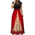 thumbnail image 1 of Dyegold Christmas Dress Teen Girls Snowflake Print High Waist Red Christmas Dress Dress Maxi Fall Outfits Vacation ​Halloween ​Woman Maxi Dress ​Get It Today, 1 of 5