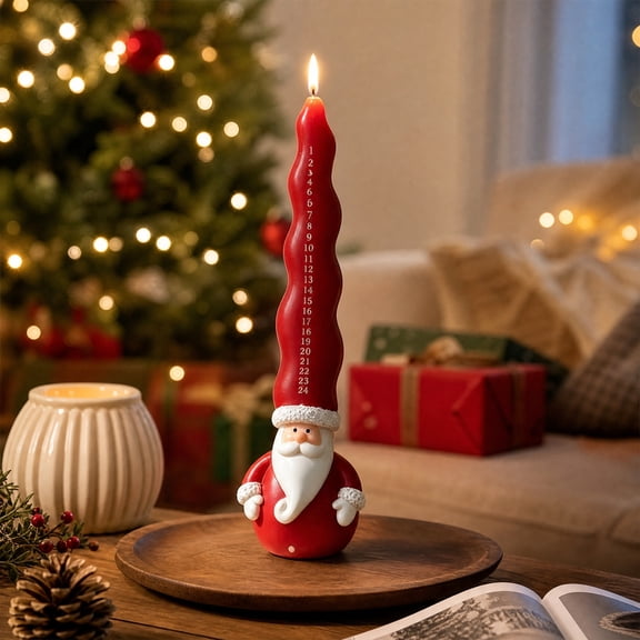 Dyegold Christmas Snowman Advent Countdown Scented Taper Candle Set, Festive Figurine with Gift Box, Home Tabletop Decoration and Holiday Souvenir Gift, 8.46 in