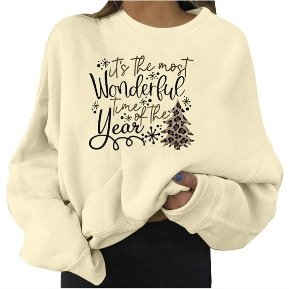 Dyegold Christmas Sweater For Women Fall Savings Funny Casual Cute Pullover Graphic Crewneck Plus Size Sweatshirt Holiday Teen Girls Ladies Blouse Xmas Tree Novelty Tops Merry Christmas Sweater