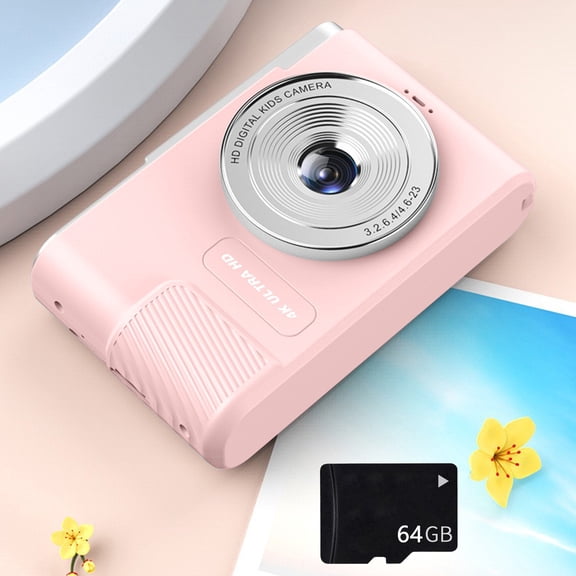 Dyegold Compact Digital Camera with Dual Front and Rear Lenses 8X Optical Zoom 64GB Card and Video Recording for Travel and Everyday Photography