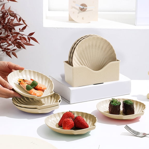 Dyegold Creative Shell Small Plates Set of 5 Desktop Spit Bones Garbage Crumbs Tray Home Snack Nut Tableware Food Storage 5.9 in