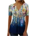 thumbnail image 1 of Dyegold Daisy Print T-Shirts for Women Trendy Color Block Graphic Women's Shirts and Blouses Short Sleeve Women Tops Dressy Casual Summer V Neck Plus Tunics Beach, 1 of 5
