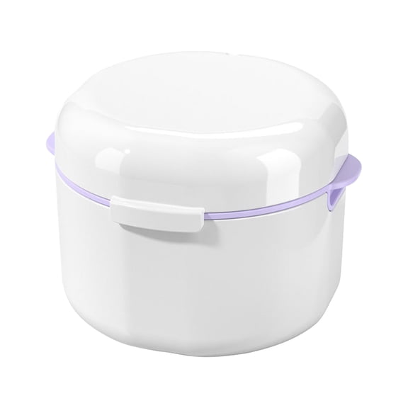 Dyegold Denture Case Portable Double Layer Storage Box with Drain Hole Hollow Design for Retainers Braces Cleaning Tool Travel