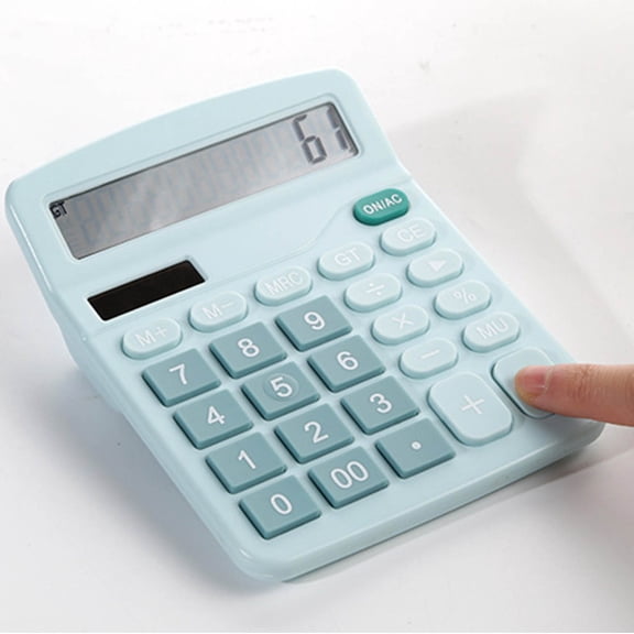 Dyegold Desktop Calculator 12 Digit Dual Power Solar and Battery Large LCD Display Big Buttons ABS Office Home School Business Basic