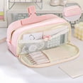 thumbnail image 1 of Dyegold Double Layer Canvas Pencil Case with Transparent Window for Easy Content Viewing and Large Capacity Stationery Storage for Office and Home, 1 of 8
