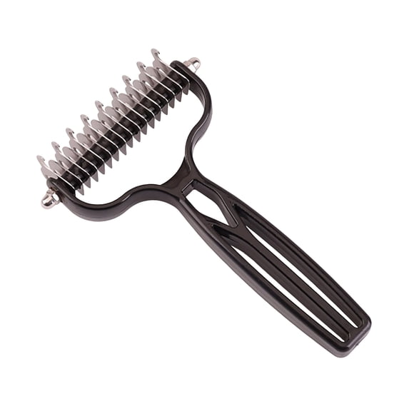 Dyegold Double Sided Pet Dematting Comb Dog Cat Undercoat Rake Grooming Deshedding Tool with Stainless Steel Teeth for Long Hair Detangling Shedding Removal