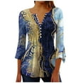 thumbnail image 1 of Dyegold Dressy Tops For Women Teen Girls 3/4 Sleeve T Shirts For Women Womens Plus Size Tops Western Ladies ​Dressy Casual Tops ​Plus Size Party Tops ​Your Orders, 1 of 5