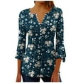 thumbnail image 1 of Dyegold Dressy Tops For Women Teen Girls Women's Tops 3/4 Sleeve Summer Shirts For Women 2023 Trendy Fall Outfits Oversized ​Dressy Casual Tops ​Formal Tops For Women Elegant Evening ​Your Orders, 1 of 5