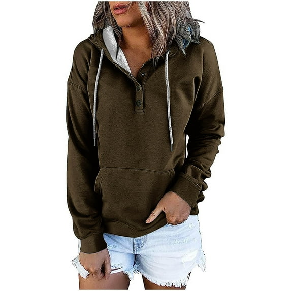 Dyegold Essentials Hoodie Ladies Women Sweatshirt Half Zip Pullover Women Y2K Clothes Plus Size Christmas Hoodies For Women Pullover My Orders