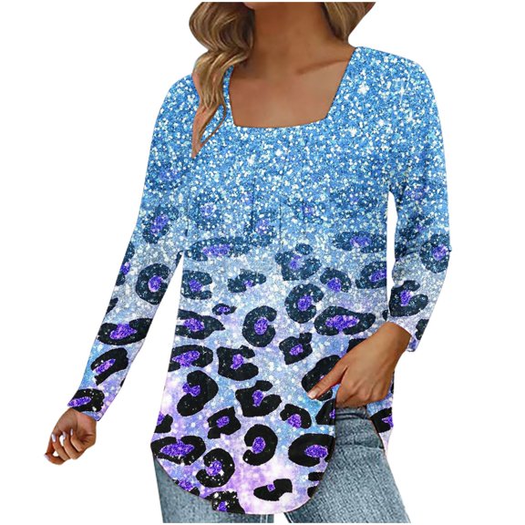 Dyegold Fall Tops For Women 2023 Trendy Floral Shirts Cute Vintage Pleated Front Square Neck Blouses Dressy Casual Tunics