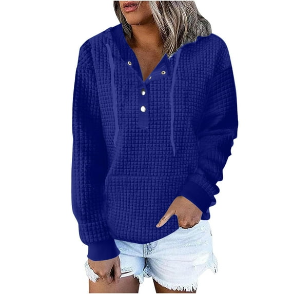 Dyegold Sweatshirts For Women Loose Fit Ladies Womans Sweatshirts Zipper Hoodies For Women Fleece Ladies Trendy Tunic Tops Waffle Knit Hoodie Free Shipping
