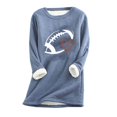 thumbnail image 1 of Dyegold Fleece Lined Hoodie Women Warm Thermal Game Day Ladies Tops Sherpa Lined Long Sleeve Teen Girls Sweatshirt Winter Fall Thick Pullover Fluffy Graphic Undershirt Casual Football Shirts, 1 of 2