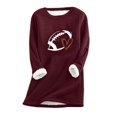 thumbnail image 1 of Dyegold Fleece Sweatshirt For Women Weekly Graphic Undershirt Warm Thermal Game Day Sherpa Lined Pullover Thick Teen Girls Loungewear Casual Long Sleeve Shirts Fluffy Ladies Football Tops, 1 of 2