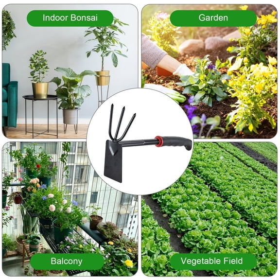 Dyegold Gardening Tools Stainless Steel Shovel Hoe and Rake Set 3-in-1 Hand Tool for Vegetable Flower Planting Transplanting 11.42 in