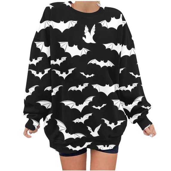 Dyegold Halloween Sweaters Teen Girls Womens Sweatshirts No Hood Fall Tops For Women 2023 Trendy Fall Outfits Oversized Christmas Shirts Womans Clothing Your Orders