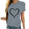 thumbnail image 1 of Dyegold Heart Shirts For Women Summer Casual Cute Funny Graphic Tees Short Sleeve Crew Neck Loose Tops Basic Blouses Tunics, 1 of 7