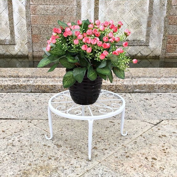 Dyegold Heavy Duty Metal Flower Pot Stand Round Planter Base Indoor Outdoor Garden Container Ring Support Plants Holder Rust Resistant Iron 12.4 Inch