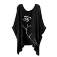 thumbnail image 1 of Dyegold High Low Tops For Women Short Sleeve Round Neck Marble Printed Shirts Tshirts Casual Loose Batwing Blouses Pullover, 1 of 5