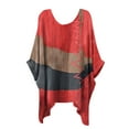thumbnail image 1 of Dyegold High Low Tops For Women Short Sleeve Round Neck Marble Printed Shirts Tshirts Casual Loose Batwing Blouses Pullover, 1 of 5
