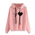 thumbnail image 1 of Dyegold Hoodie Sweatshirts For Women Weekly Deals Ladies Pullover Plus Size Cropped Workout Heart Print Hoodie Fleece Teen Girls Shirts Fashion Hooded Sweater Casual Graphic Long Sleeve Sweatshirt, 1 of 5
