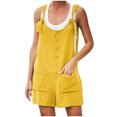 thumbnail image 1 of Dyegold Jumpsuits for Women Casual, Casual Jumpsuits for Women Summer Plus Size Short Cotton Linen Adjustable Straps Trousers Overalls Sleeveless ​​Rompers, 1 of 7