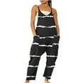 thumbnail image 1 of Dyegold Jumpsuits for Women Casual, Women's Sleeveless Vintage Floral Print Wide Leg Jumpsuit With Pockets Casual Summer Trouser Long Pants ​V Neck ​Romper, 1 of 5