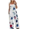thumbnail image 1 of Dyegold Jumpsuits for Women Casual, Womens Jumpsuit Star Stripes American Flag Summer Wide Leg Overalls Bib Long Pants Sleeveless ​Square Neck ​Rompers, 1 of 5