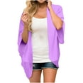 thumbnail image 1 of Dyegold Kimonos For Women Boho Fall Fashion 2023 Open Front Cardigans Tops Casual Chiffon Lightweight 3/4 Sleeve Coverups, 1 of 8