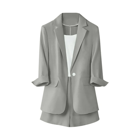 Dyegold Light Jackets For Women Casual Open Front Long Sleeve Lapel Button Slim Work Office Jackets Blazers Fashion Dressy