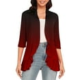 thumbnail image 1 of Dyegold Lightweight Cardigans For Women Open Front 3/4 Sleeve Sweater Jackets Casual Draped Ruffles Shrug Fall Cardigans, 1 of 6
