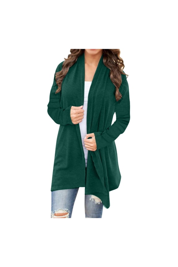 Dyegold Lightweight Cardigans For Women Solid Open Front Long Sleeve Sweaters Dressy Casual Light Plus Size Thin Jackets