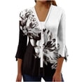 thumbnail image 1 of Dyegold Lightweight Cardigans For Women Summer Casual Open Front 3/4 Sleeve Cardigans Plus Size Button Up Floral Kimonos Top, 1 of 5