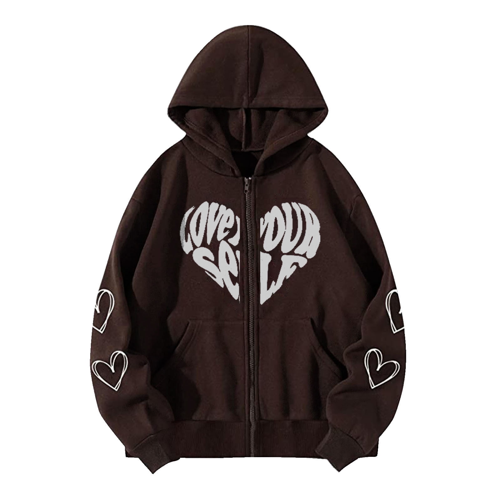 Dyegold Thin Zip Up Hoodie Women Teen Girls Fall Sweatshirts For