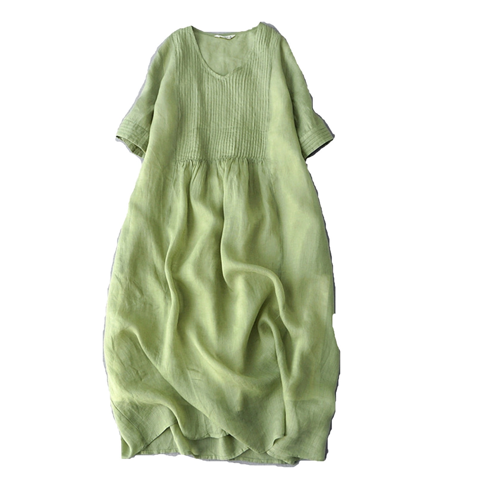 Women's Summer V-Neck Short Sleeve Maxi Dress - Loose Casual Beach Dress With Pockets, Black, Small - View #12