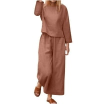 Dyegold Linen Set For Women Teen Girls Half Zip Pullover Women Matching Sets Y2K Clothes Plus Size ​Thanksgiving ​Loungewear Set ​Online Shopping