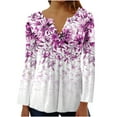 thumbnail image 1 of Dyegold Long Sleeve Tunic Tops For Women Fall Fashion 2023 Pleated V-Neck Blouses Casual Vintage Boho Floral Shirts Tshirts, 1 of 4